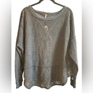Free People Black Lace Blouse. GUC